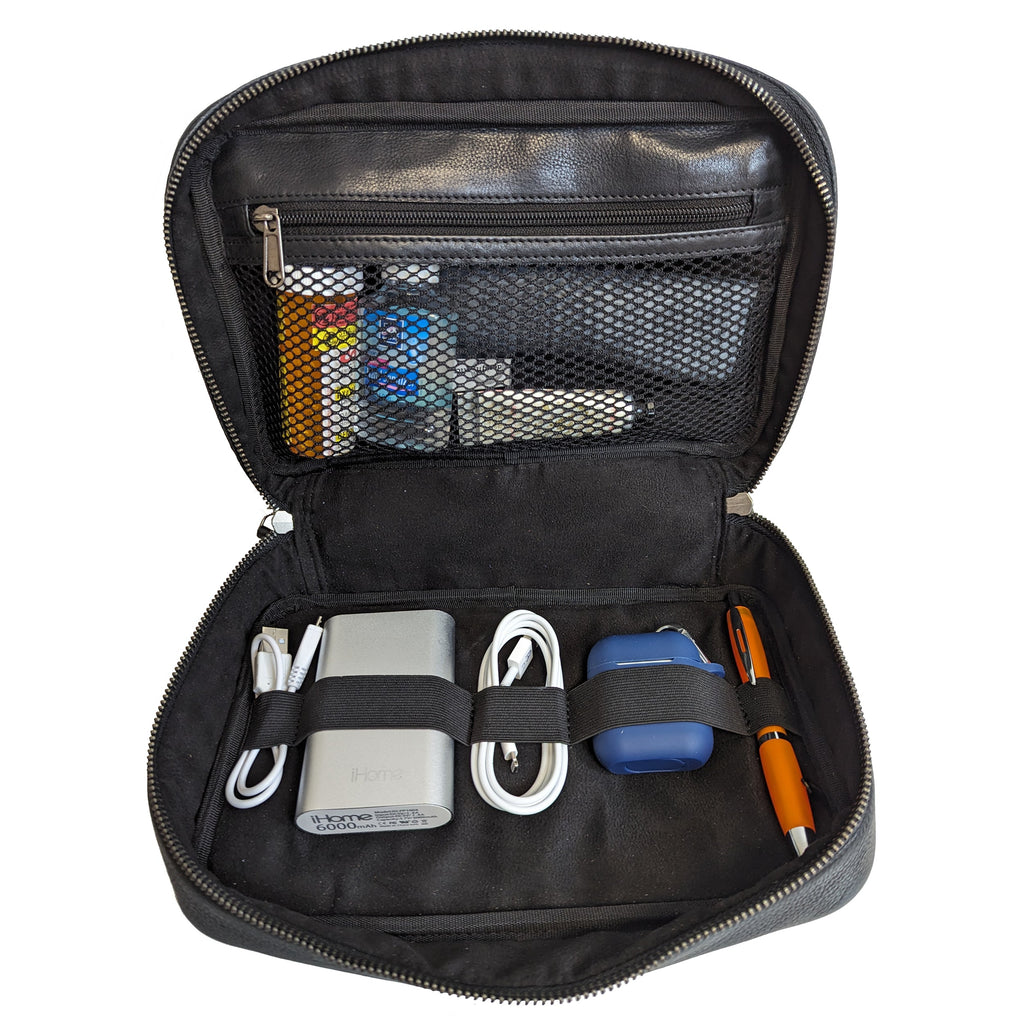 Deluxe Tech Leather Travel Kit