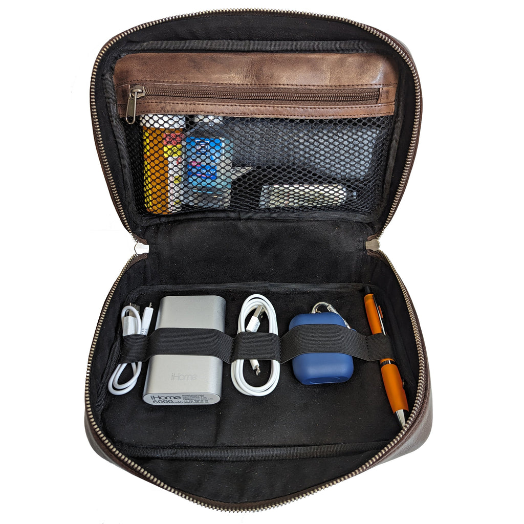 Deluxe Tech Leather Travel Kit