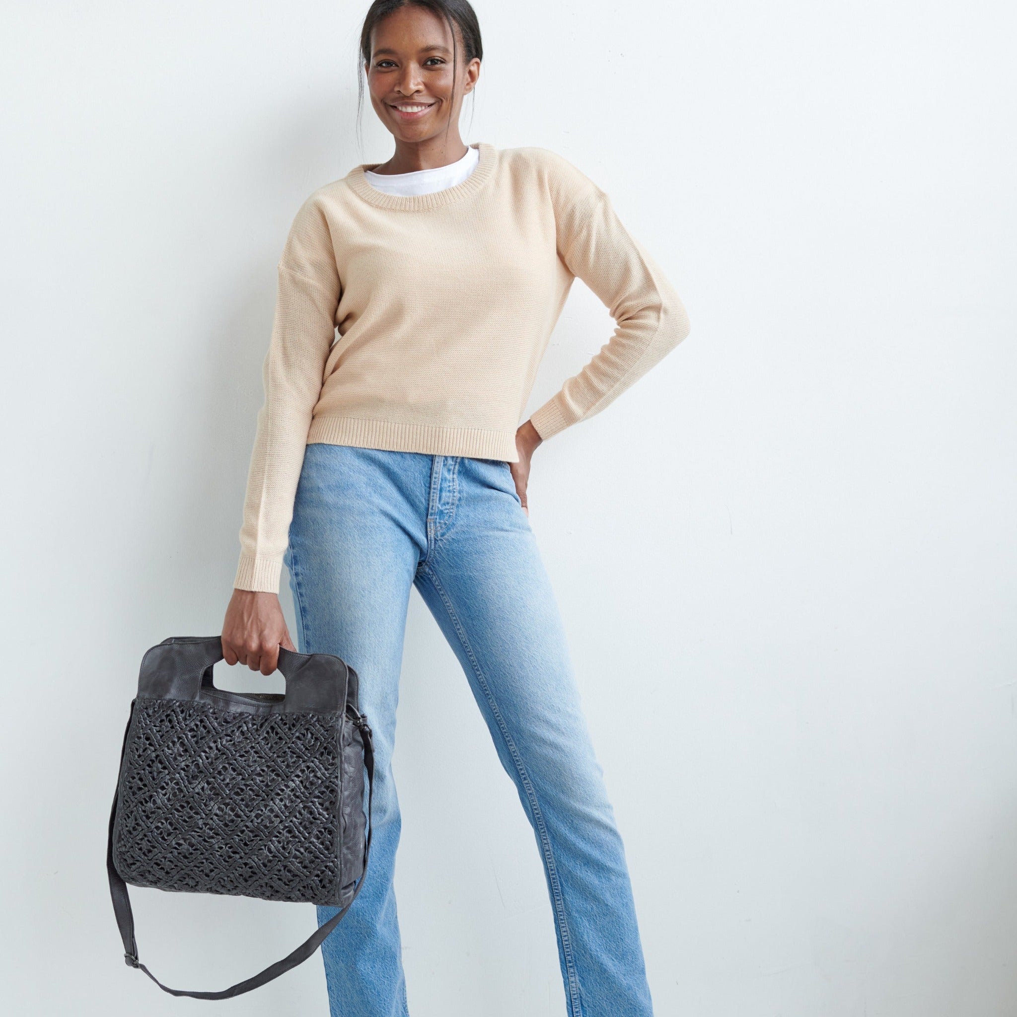 Beth Leather Tote Bag/Crossbody Bag