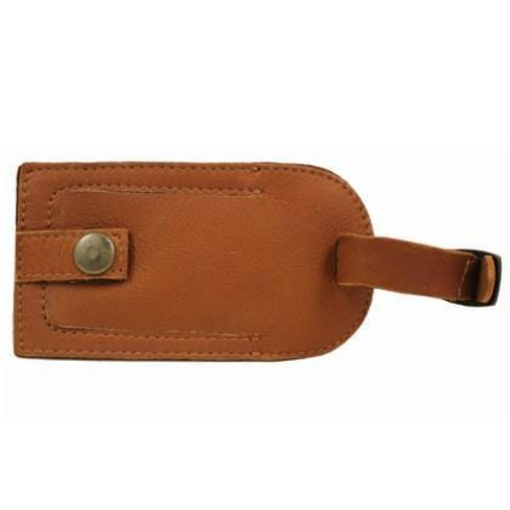 Leather Luggage Tag With Security Flap
