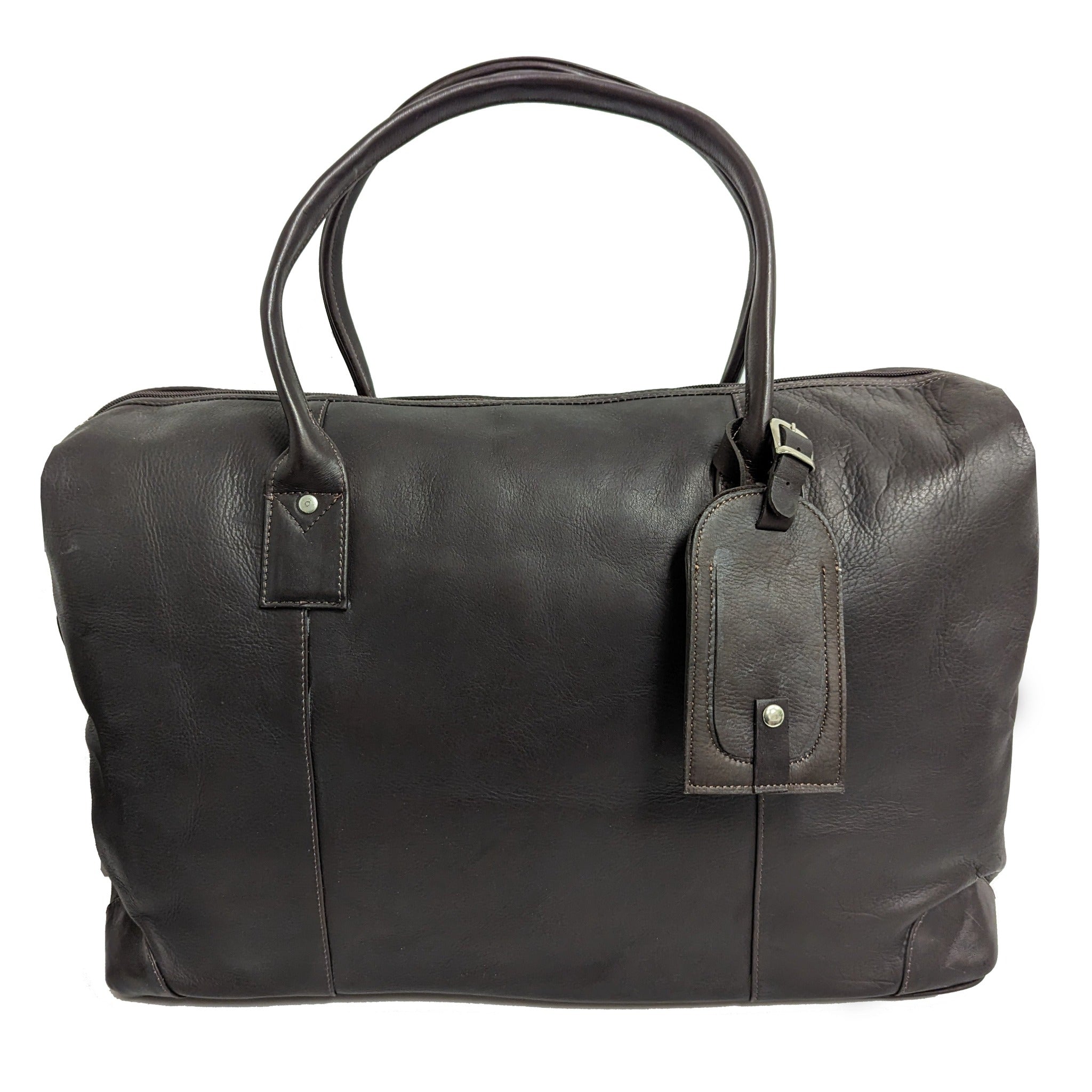 Leather Luggage Tag With Security Flap