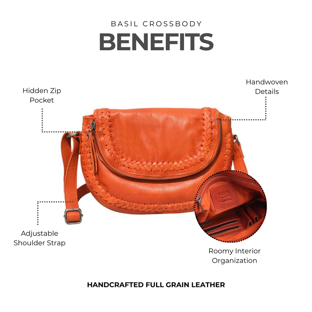 Basil Leather Crossbody Bag