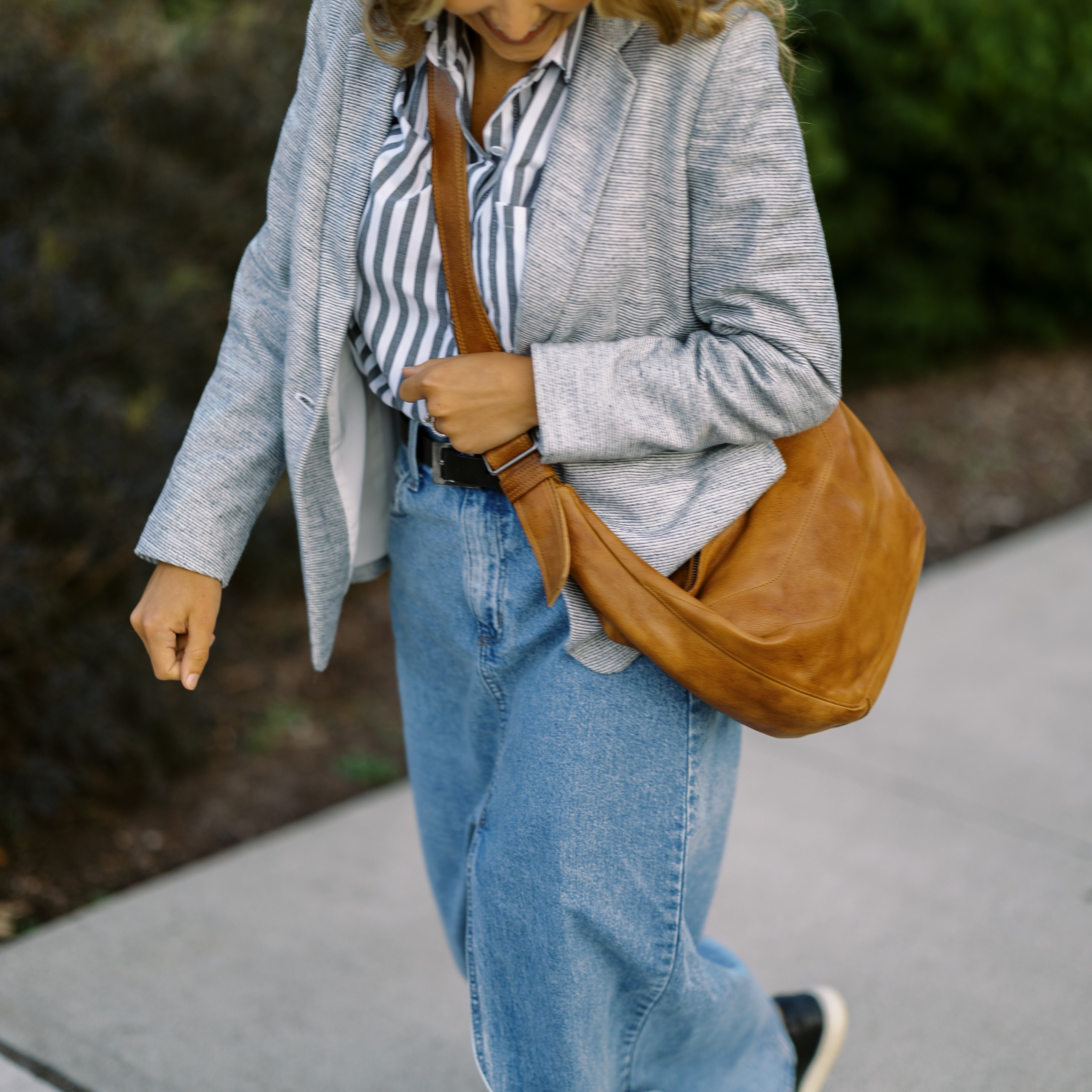 Boone Leather Crossbody Bag/Hobo Sling Bag