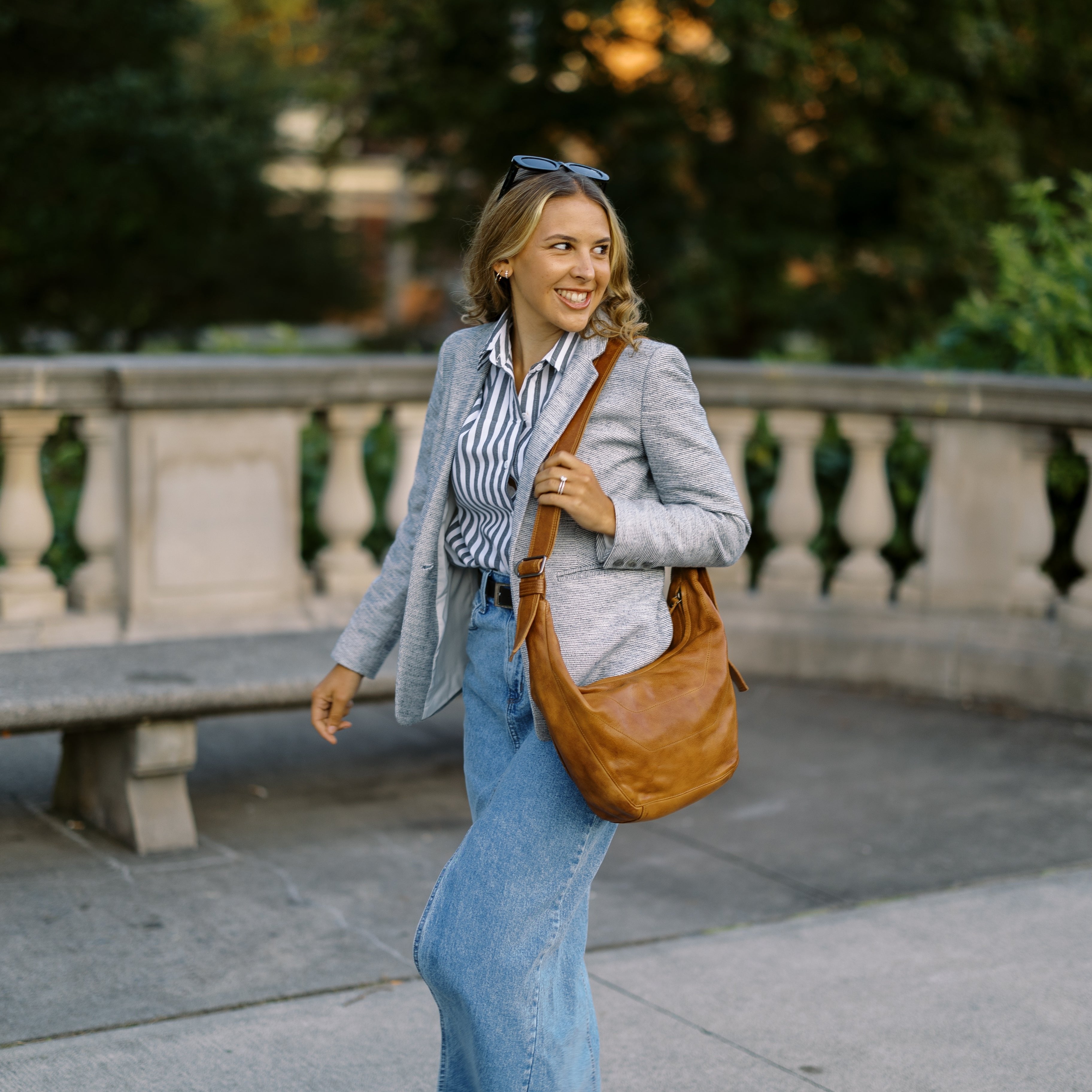 Boone Leather Crossbody Bag/Hobo Sling Bag