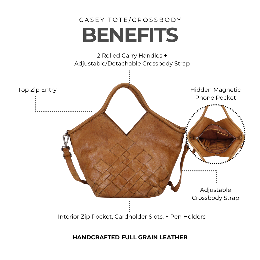 Casey Leather Tote Bag /Crossbody Bag