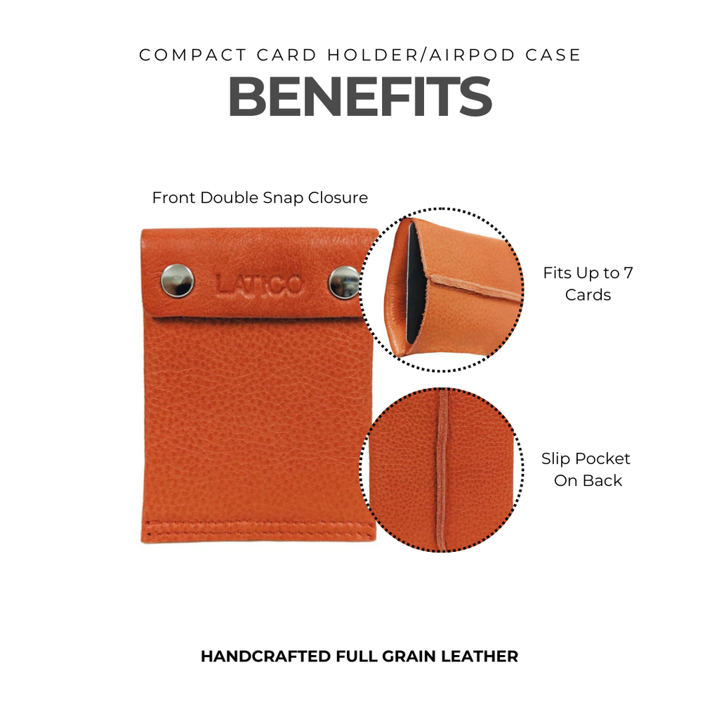 Compact Leather Card Holder/Airpod Case