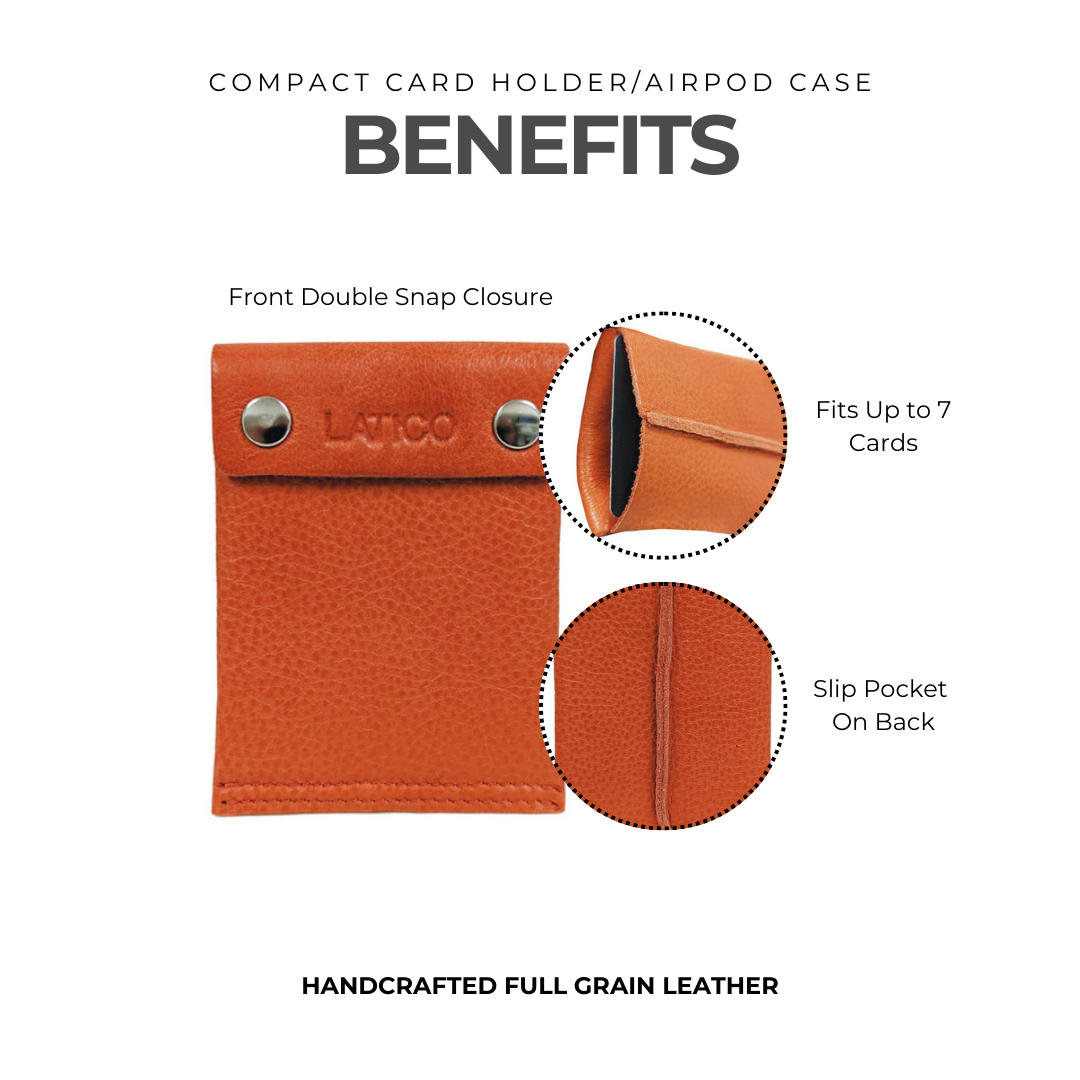 Compact Leather Card Holder/Airpod Case