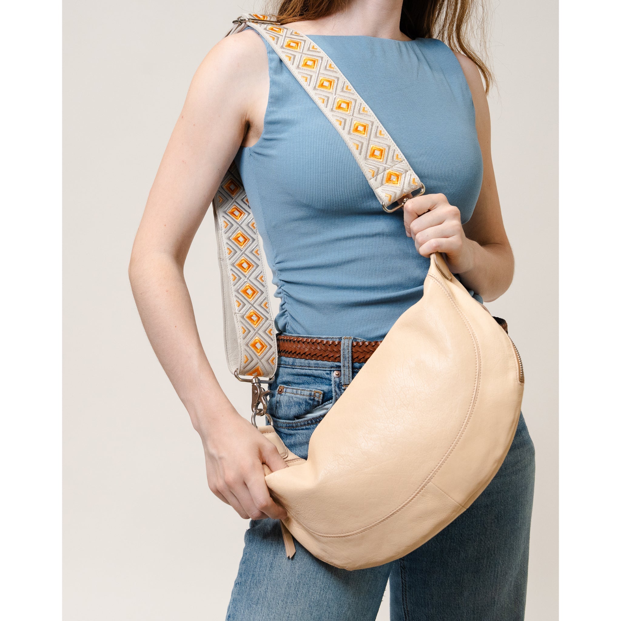 Creamsicle Leather Shoulder Strap