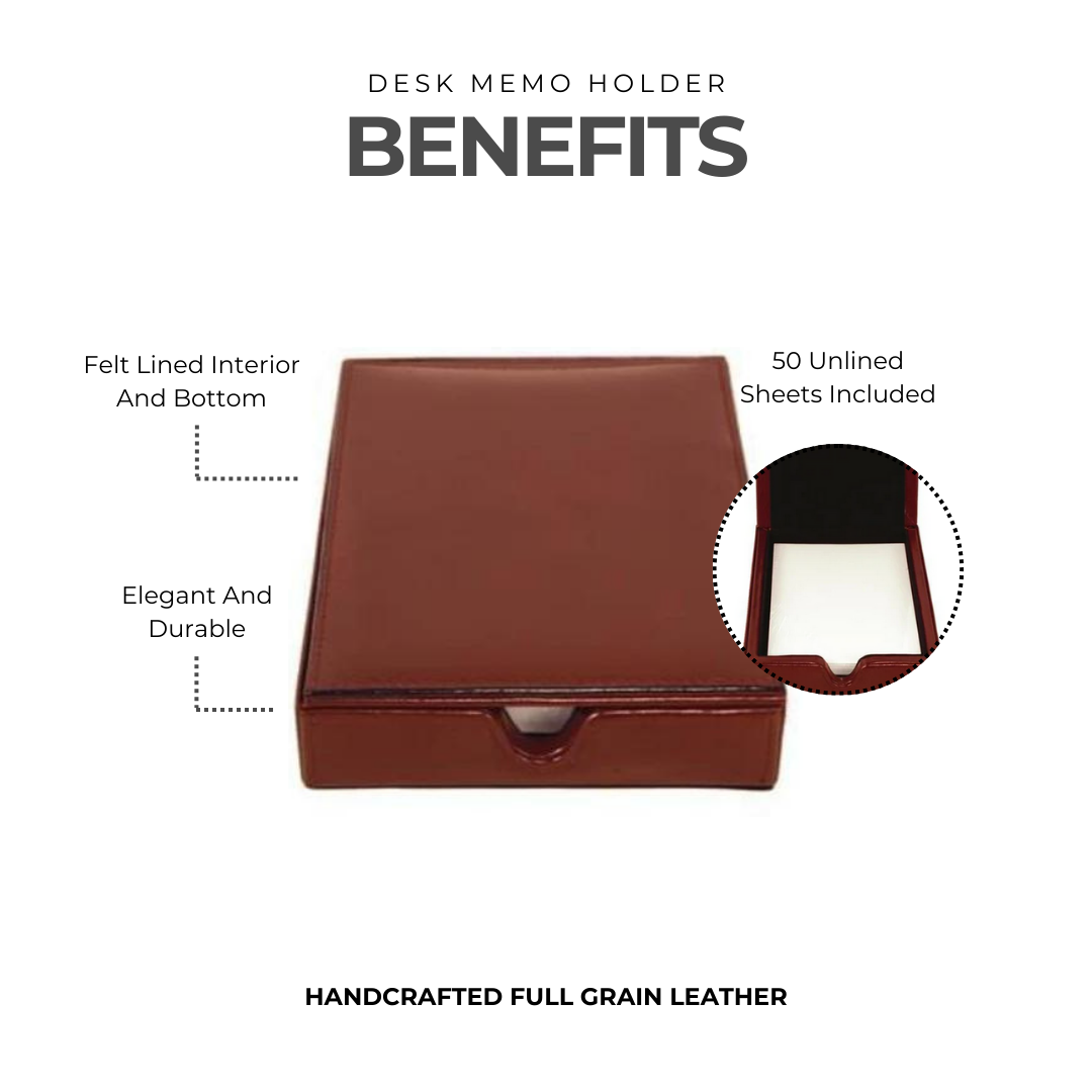 Leather Desk Memo Holder