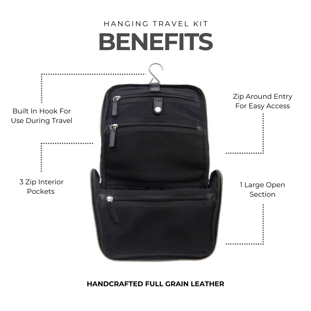 Hanging Leather Travel Kit