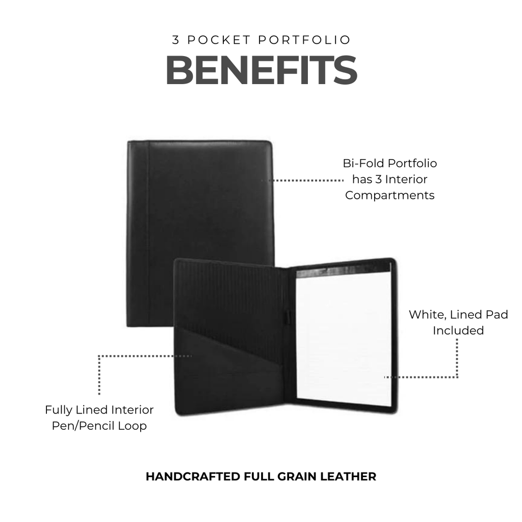 3 Pocket Leather Portfolio