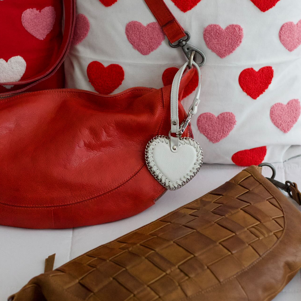 Heart Leather Bag Charm