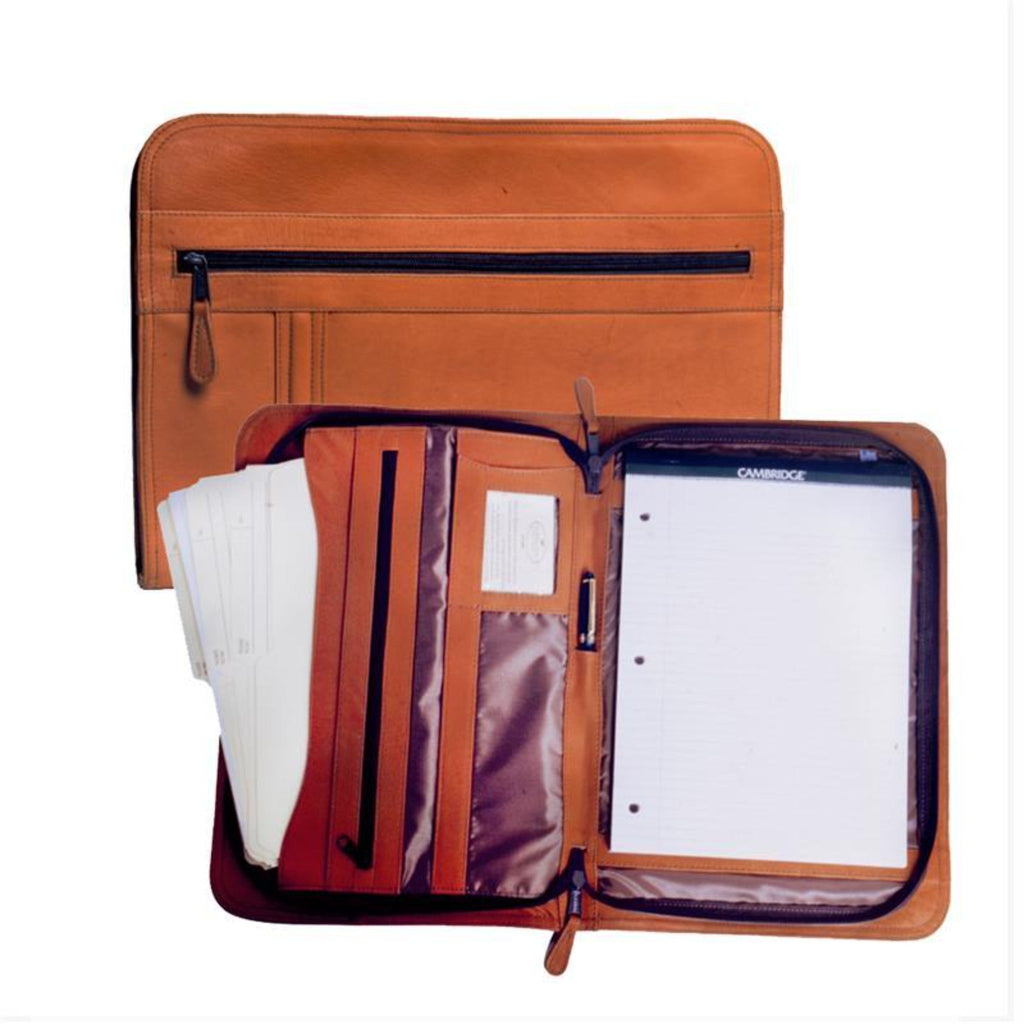 Deluxe Zippered Leather Portfolio